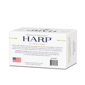 HARP® FRAGRANCE FREE Body Wash Bar – pH Balanced (5.0–6.0) Syndet Cleanser, No Lye, Non-Comedogenic, Gentle for Sensitive & Dry Skin, With Shea Butter & Borage Oil. 5oz Bars