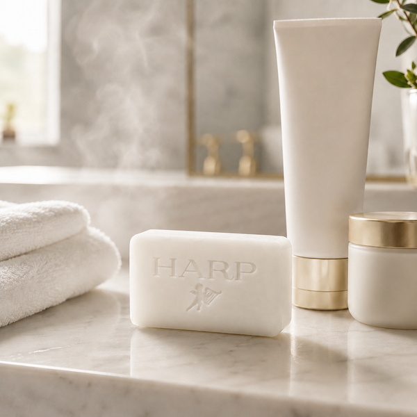HARP® FRAGRANCE FREE Body Wash Bar – pH Balanced (5.0–6.0) Syndet Cleanser, No Lye, Non-Comedogenic, Gentle for Sensitive & Dry Skin, With Shea Butter & Borage Oil. 5oz Bars