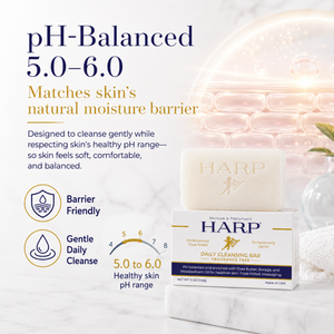 HARP fragrance-free pH-balanced body wash bar and carton