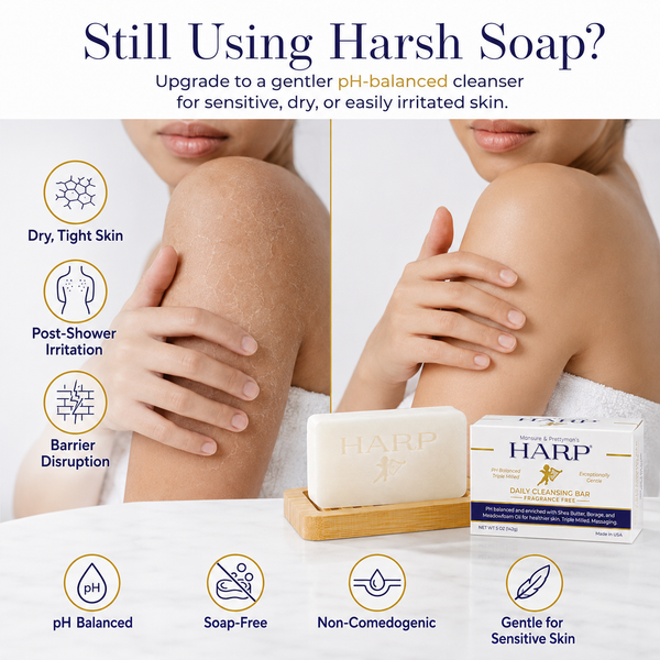 HARP fragrance-free pH-balanced body wash bar and carton