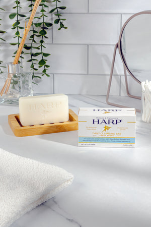 HARP pH-Balanced Body Wash Bar - Exceptionally Gentle For Dry or Sensitive Skin + Shea Butter-Borage oil- Meadowfoam | Non-Comedogenic | Soap-Free, Lye-Free. FRESH SPORT FRAGRANCE. 5oz