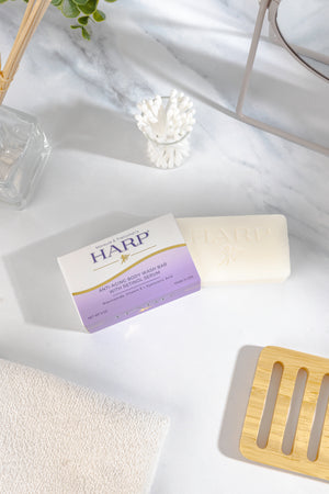 HARP Anti-Aging Body Wash Bar With Retinol Serum + Niacinamide, Vitamin E, Hyaluronic Acid. 100% Syndet Base. Soap/Lye-Free and Fragrance Free