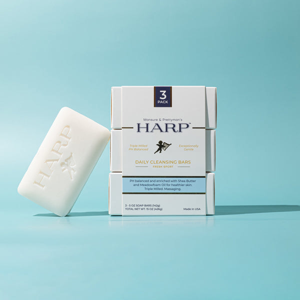 PH-Balanced Syndet cleansing bar with Shea Butter, Borage Oil, Meadowfoam Oil, and Macadamia Nut oils. Fresh Sport fragrance. 5oz