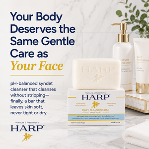 HARP® Fresh Sport Body Wash Bar – pH Balanced (5.0–6.0) Syndet Cleanser, Soap-Free & No Lye, Non-Comedogenic, Gentle for Sensitive & Dry Skin, With Shea Butter & Borage Oil