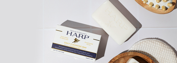 HARP pH-Balanced Body Wash Bar - Extra Gentle For Dry or Sensitive Skin + Shea Butter-Borage oil- Meadowfoam | Non-Comedogenic | Soap-Free, Lye-Free. FRAGRANCE FREE (No Masking agents added)