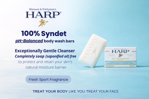 HARP® Fresh Sport Body Wash Bar – pH Balanced (5.0–6.0) Syndet Cleanser, Soap-Free & No Lye, Non-Comedogenic, Gentle for Sensitive & Dry Skin, With Shea Butter & Borage Oil