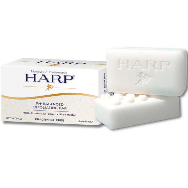 HARP Fragrance-Free Exfoliating body wash bar with bamboo powder, 5 oz