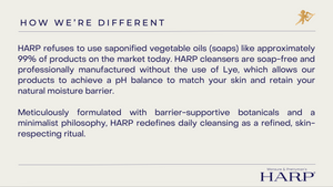 HARP pH-Balanced Body Wash Bar - Extra Gentle For Dry or Sensitive Skin + Shea Butter-Borage oil- Meadowfoam | Non-Comedogenic | Soap-Free, Lye-Free. FRAGRANCE FREE (No Masking agents added)