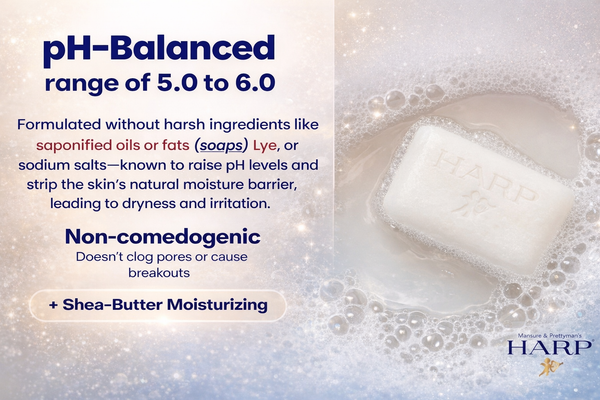 HARP® FRAGRANCE FREE Body Wash Bar – pH Balanced (5.0–6.0) Syndet Cleanser, No Lye, Non-Comedogenic, Gentle for Sensitive & Dry Skin, With Shea Butter & Borage Oil. 5oz Bars