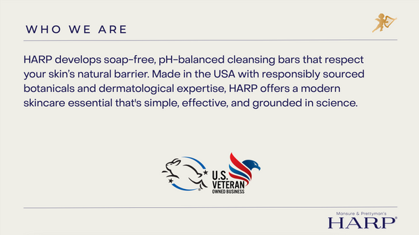 HARP pH-Balanced Body Wash Bar - Extra Gentle For Dry or Sensitive Skin + Shea Butter-Borage oil- Meadowfoam | Non-Comedogenic | Soap-Free, Lye-Free. FRAGRANCE FREE (No Masking agents added)